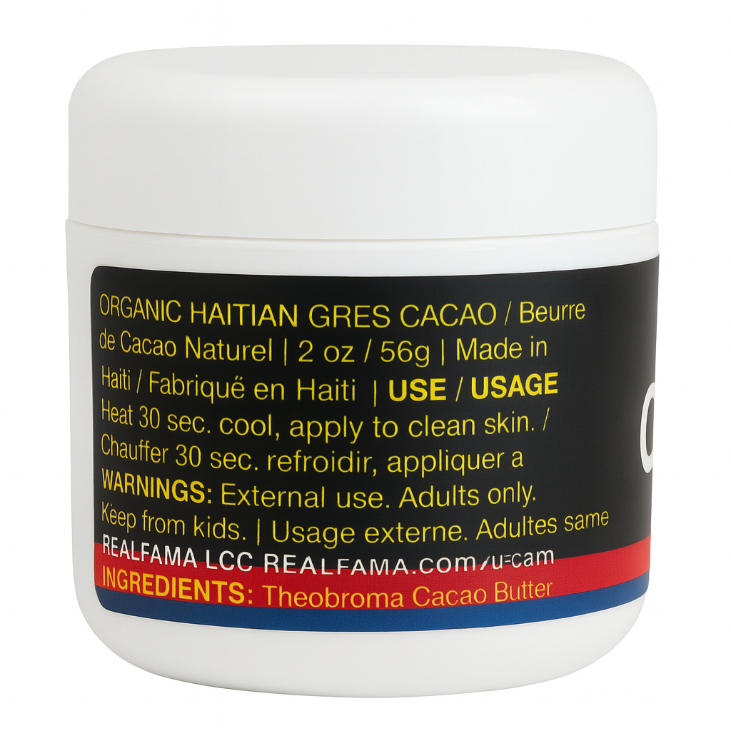GRES CACAO – 2oz Organic Haitian Body Oil for Skin Hydration, Firmness & Confidence | Real Fama