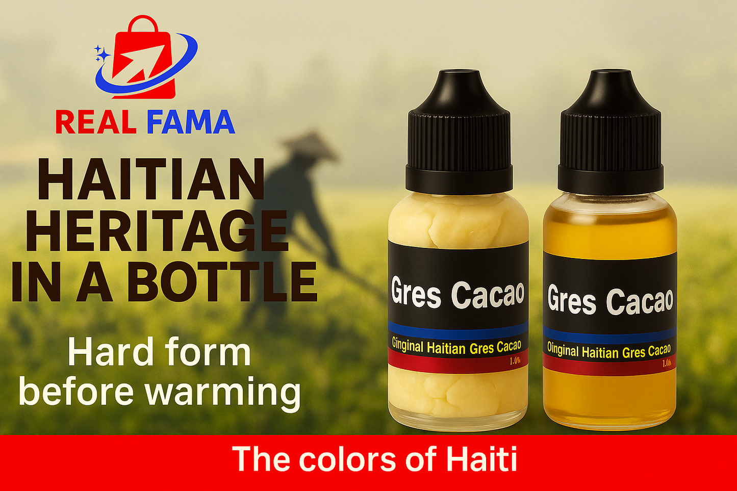 GRES CACAO – 1oz Organic Haitian Body Oil for Skin Hydration, Firmness & Confidence | Real Fama