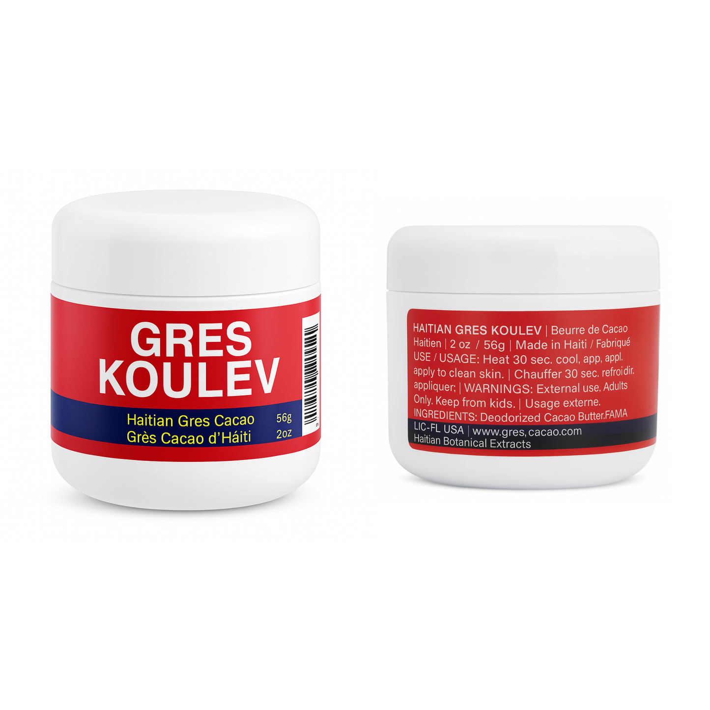GRES CACAO + GRES KOULEV – 2oz Organic Haitian Body Oil Duo for Skin Hydration, Firmness & Daily Confidence | Real Fama