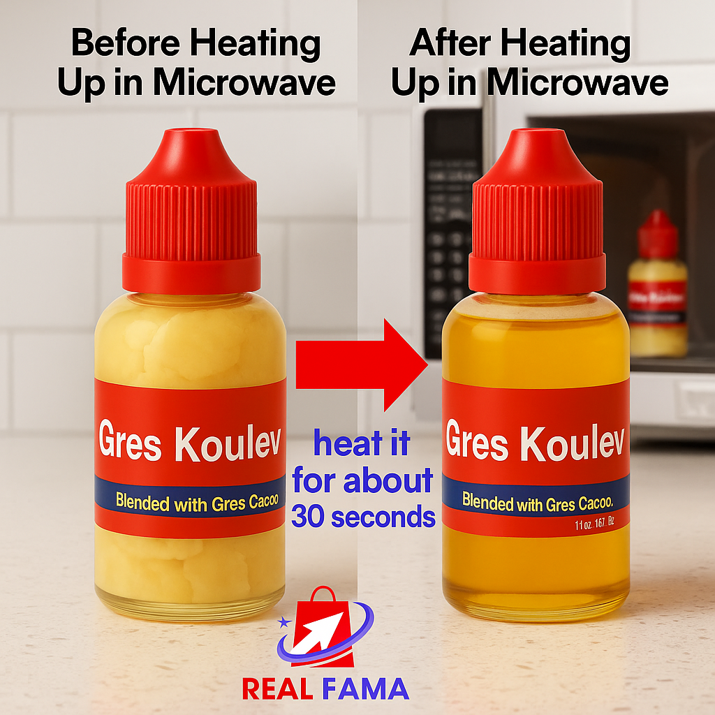 GRES CACAO + GRES KOULEV – 1oz Organic Haitian Oil Duo for Skin Hydration, Firmness & Personal Confidence | Real Fama
